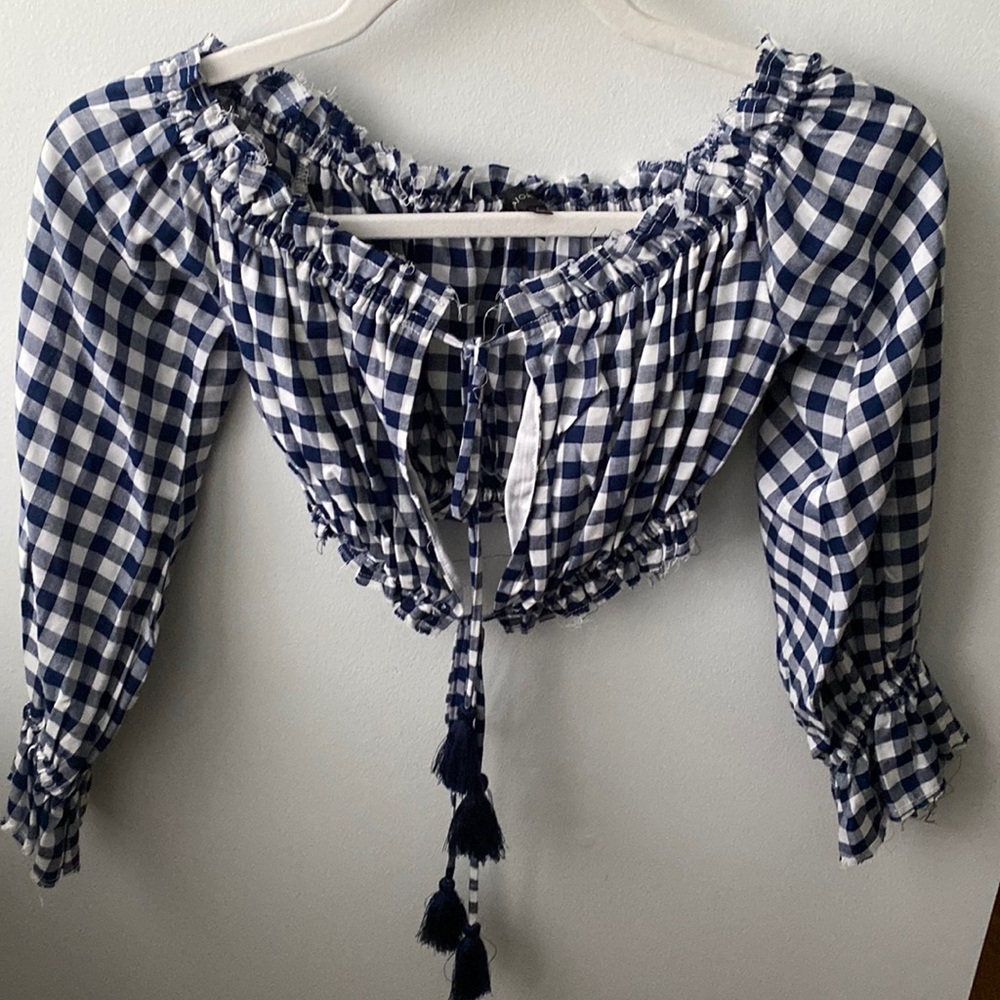 MAJORELLE Plaid Crop Top